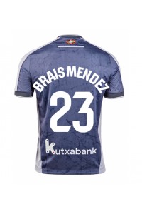 Real Sociedad Brais Mendez #23 Jalkapallovaatteet Vieraspaita 2025-26 Lyhythihainen